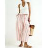 image:imageTanming Womens Linen Pants Casual Striped Drawstring Wide Leg Trousers Palazzo Pants with Pockets Beach Vacation BottomsPink