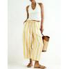 image:imageTanming Womens Linen Pants Casual Striped Drawstring Wide Leg Trousers Palazzo Pants with Pockets Beach Vacation BottomsYellow