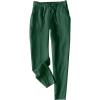 image:imageTanming Linen Pants for Women Summer Casual High Waisted Drawstring White Beach PantDark Green