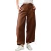 image:imageTanming Womens Linen Pants Casual Capri Baggy Wide Leg Trousers Palazzo Pants Beach Vacation OutfitsBrown