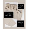 image:imageTanming Womens Linen Harem Pants Elastic Waist Tapered Wide Leg Pants Loose Fit Oversized Baggy Capris Slack with PocketsKhaki