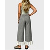 image:imageTanming Womens Gingham Wide Leg Palazzo Pants Casual LaceHem Lounge Pants PJ Bottoms with Pockets for VacationBlack