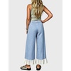 image:imageTanming Womens Gingham Wide Leg Palazzo Pants Casual LaceHem Lounge Pants PJ Bottoms with Pockets for VacationBlue