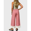 image:imageTanming Womens Gingham Wide Leg Palazzo Pants Casual LaceHem Lounge Pants PJ Bottoms with Pockets for VacationRed