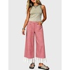 image:imageTanming Womens Gingham Wide Leg Palazzo Pants Casual LaceHem Lounge Pants PJ Bottoms with Pockets for VacationRed