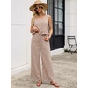 image:imageTanming 2 Piece Sets For Women Plaid Gingham Summer Tank Top Wide Leg Pants Matching Outfit Beach Vacation Lounge SetBrown
