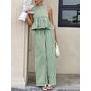 image:imageTanming Womens 2 Piece Set Outfits Gingham Plaid Tank Tops Wide Leg Pants Matching Lounge SetsDark Green