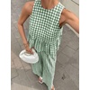 image:imageTanming Womens 2 Piece Set Outfits Gingham Plaid Tank Tops Wide Leg Pants Matching Lounge SetsDark Green