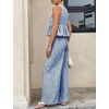 image:imageTanming Womens 2 Piece Set Outfits Gingham Plaid Tank Tops Wide Leg Pants Matching Lounge SetsNavy