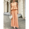 image:imageTanming Womens 2 Piece Set Outfits Gingham Plaid Tank Tops Wide Leg Pants Matching Lounge SetsOrange