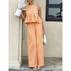 image:imageTanming Womens 2 Piece Set Outfits Gingham Plaid Tank Tops Wide Leg Pants Matching Lounge SetsOrange