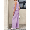 image:imageTanming Womens 2 Piece Set Outfits Gingham Plaid Tank Tops Wide Leg Pants Matching Lounge SetsPurple