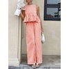 image:imageTanming Womens 2 Piece Set Outfits Gingham Plaid Tank Tops Wide Leg Pants Matching Lounge SetsRed