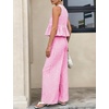 image:imageTanming Womens 2 Piece Set Outfits Gingham Plaid Tank Tops Wide Leg Pants Matching Lounge SetsRose Red