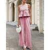 image:imageTanming Womens 2 Piece Set Outfits Gingham Plaid Tank Tops Wide Leg Pants Matching Lounge SetsWine Red