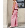 image:imageTanming Womens 2 Piece Set Outfits Gingham Plaid Tank Tops Wide Leg Pants Matching Lounge SetsWine Red