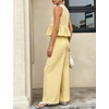 image:imageTanming Womens 2 Piece Set Outfits Gingham Plaid Tank Tops Wide Leg Pants Matching Lounge SetsYellow