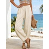 image:imageTanming Womens Barrel Pants High Elastic Waisted Summer Capri Pants Loose Fit Casual Wide Leg TrousersApricot