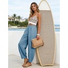 image:imageTanming Womens Barrel Pants High Elastic Waisted Summer Capri Pants Loose Fit Casual Wide Leg TrousersLight Blue