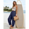 image:imageTanming Womens Barrel Pants High Elastic Waisted Summer Capri Pants Loose Fit Casual Wide Leg TrousersNavy