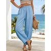 image:imageTanming Womens Barrel Pants High Elastic Waisted Summer Capri Pants Loose Fit Casual Wide Leg TrousersSky Blue