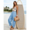 image:imageTanming Womens Barrel Pants High Elastic Waisted Summer Capri Pants Loose Fit Casual Wide Leg TrousersSky Blue