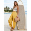 image:imageTanming Womens Barrel Pants High Elastic Waisted Summer Capri Pants Loose Fit Casual Wide Leg TrousersYellow