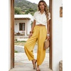 image:imageTanming Womens Barrel Pants High Elastic Waisted Summer Capri Pants Loose Fit Casual Wide Leg TrousersYellow