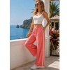 image:imageTanming Womens Elastic Waist Baggy Wide Leg Workout Track Pants  Adjustable Drawstring Lightweight Fabric Parachute Pants Ease of Movement Lace Trim Casual Workout DailywearPink