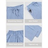 image:imageTanming Womens Striped Pants Summer Casual High Waisted Drawstring Beach Pant Tapered Trousers with PocketsBlue