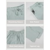 image:imageTanming Womens Striped Pants Summer Casual High Waisted Drawstring Beach Pant Tapered Trousers with PocketsGreen