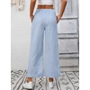 image:imageTanming Womens Wide Leg Pants Elastic Waist Striped Palazzo Pants with Pockets Casual Lounge TrousersBlue