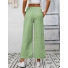 image:imageTanming Womens Wide Leg Pants Elastic Waist Striped Palazzo Pants with Pockets Casual Lounge TrousersGreen