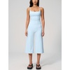 image:imageTanming Two Piece Sets for Women Gym Yoga Pilates Outfits  Sleeveless Halter Top Mid Elastic Waist Capri Pants Breathable Material Airport Travel Beach Vacation Lounge SetLight Blue