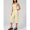 image:imageTanming Two Piece Sets for Women Gym Yoga Pilates Outfits  Sleeveless Halter Top Mid Elastic Waist Capri Pants Breathable Material Airport Travel Beach Vacation Lounge SetLight Yellow