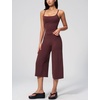 image:imageTanming Two Piece Sets for Women Gym Yoga Pilates Outfits  Sleeveless Halter Top Mid Elastic Waist Capri Pants Breathable Material Airport Travel Beach Vacation Lounge SetCoffee