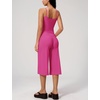 image:imageTanming Two Piece Sets for Women Gym Yoga Pilates Outfits  Sleeveless Halter Top Mid Elastic Waist Capri Pants Breathable Material Airport Travel Beach Vacation Lounge SetRose Red