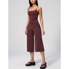 image:imageTanming Two Piece Sets for Women Gym Yoga Pilates Outfits  Sleeveless Halter Top Mid Elastic Waist Capri Pants Breathable Material Airport Travel Beach Vacation Lounge SetCoffee