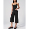 image:imageTanming Two Piece Sets for Women Gym Yoga Pilates Outfits  Sleeveless Halter Top Mid Elastic Waist Capri Pants Breathable Material Airport Travel Beach Vacation Lounge SetBlack