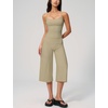 image:imageTanming Two Piece Sets for Women Gym Yoga Pilates Outfits  Sleeveless Halter Top Mid Elastic Waist Capri Pants Breathable Material Airport Travel Beach Vacation Lounge SetKhaki