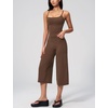 image:imageTanming Two Piece Sets for Women Gym Yoga Pilates Outfits  Sleeveless Halter Top Mid Elastic Waist Capri Pants Breathable Material Airport Travel Beach Vacation Lounge SetBrown