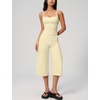 image:imageTanming Two Piece Sets for Women Gym Yoga Pilates Outfits  Sleeveless Halter Top Mid Elastic Waist Capri Pants Breathable Material Airport Travel Beach Vacation Lounge SetLight Yellow