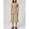 image:imageTanming Two Piece Sets for Women Gym Yoga Pilates Outfits  Sleeveless Halter Top Mid Elastic Waist Capri Pants Breathable Material Airport Travel Beach Vacation Lounge SetKhaki