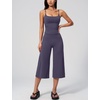 image:imageTanming Two Piece Sets for Women Gym Yoga Pilates Outfits  Sleeveless Halter Top Mid Elastic Waist Capri Pants Breathable Material Airport Travel Beach Vacation Lounge SetPurple