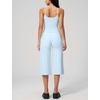 image:imageTanming Two Piece Sets for Women Gym Yoga Pilates Outfits  Sleeveless Halter Top Mid Elastic Waist Capri Pants Breathable Material Airport Travel Beach Vacation Lounge SetLight Blue