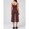 image:imageTanming Two Piece Sets for Women Gym Yoga Pilates Outfits  Sleeveless Halter Top Mid Elastic Waist Capri Pants Breathable Material Airport Travel Beach Vacation Lounge SetCoffee