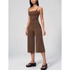 image:imageTanming Two Piece Sets for Women Gym Yoga Pilates Outfits  Sleeveless Halter Top Mid Elastic Waist Capri Pants Breathable Material Airport Travel Beach Vacation Lounge SetBrown