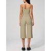image:imageTanming Two Piece Sets for Women Gym Yoga Pilates Outfits  Sleeveless Halter Top Mid Elastic Waist Capri Pants Breathable Material Airport Travel Beach Vacation Lounge SetKhaki