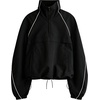image:imageTanmimg Womens Casual Quarter Zip Pullover Windbreaker Jacket  Hand Pockets Stand Collar Adjustable Drawstring Loose Fit WindResistant Lightweight amp PackableBlack