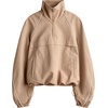 image:imageTanmimg Womens Casual Quarter Zip Pullover Windbreaker Jacket  Hand Pockets Stand Collar Adjustable Drawstring Loose Fit WindResistant Lightweight amp PackableKhaki